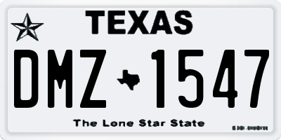 TX license plate DMZ1547