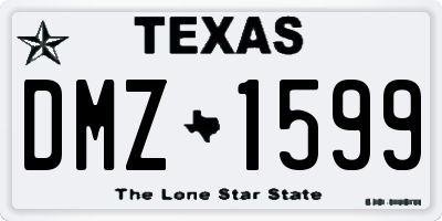 TX license plate DMZ1599