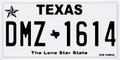 TX license plate DMZ1614