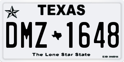 TX license plate DMZ1648