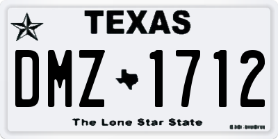 TX license plate DMZ1712