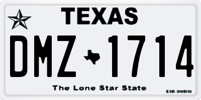 TX license plate DMZ1714