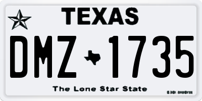 TX license plate DMZ1735