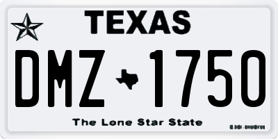 TX license plate DMZ1750