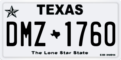 TX license plate DMZ1760