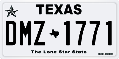 TX license plate DMZ1771