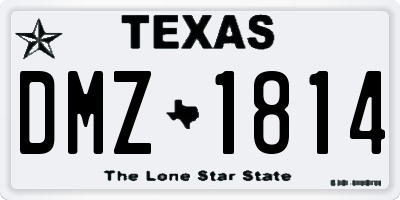 TX license plate DMZ1814