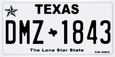 TX license plate DMZ1843