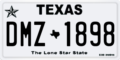 TX license plate DMZ1898