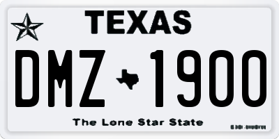 TX license plate DMZ1900