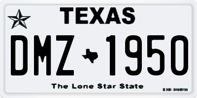 TX license plate DMZ1950