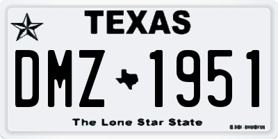 TX license plate DMZ1951