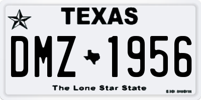 TX license plate DMZ1956