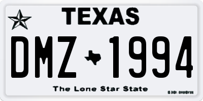 TX license plate DMZ1994