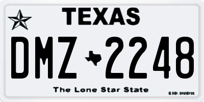 TX license plate DMZ2248