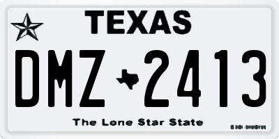 TX license plate DMZ2413