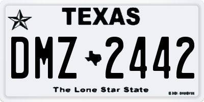 TX license plate DMZ2442