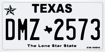 TX license plate DMZ2573