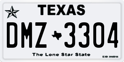 TX license plate DMZ3304