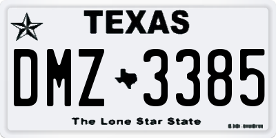 TX license plate DMZ3385