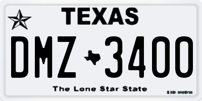 TX license plate DMZ3400