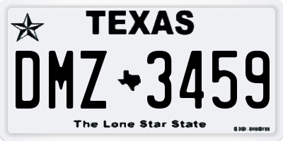 TX license plate DMZ3459