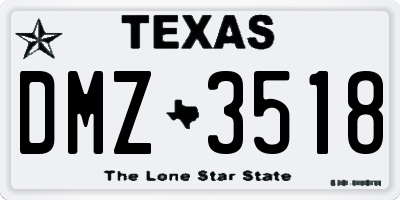 TX license plate DMZ3518