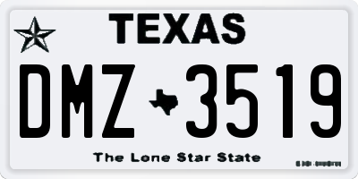 TX license plate DMZ3519