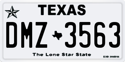 TX license plate DMZ3563