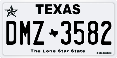 TX license plate DMZ3582