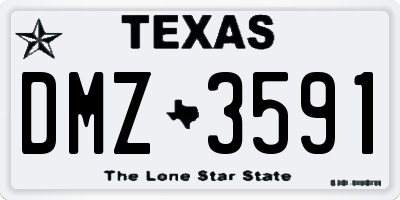 TX license plate DMZ3591