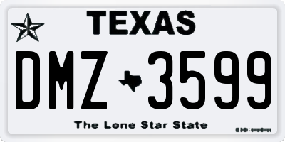 TX license plate DMZ3599