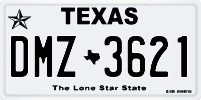 TX license plate DMZ3621