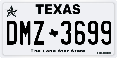 TX license plate DMZ3699