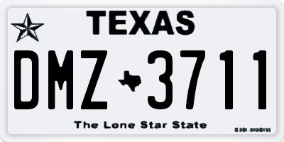 TX license plate DMZ3711