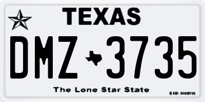 TX license plate DMZ3735