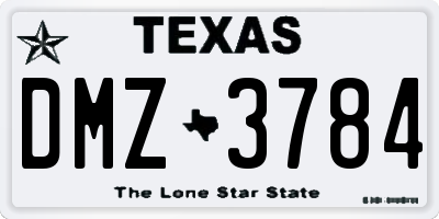 TX license plate DMZ3784