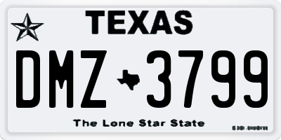 TX license plate DMZ3799