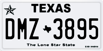 TX license plate DMZ3895