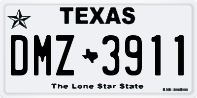 TX license plate DMZ3911