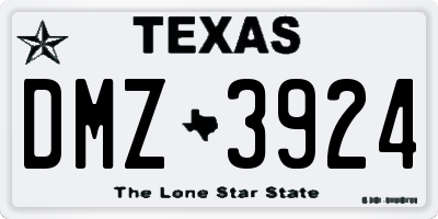 TX license plate DMZ3924