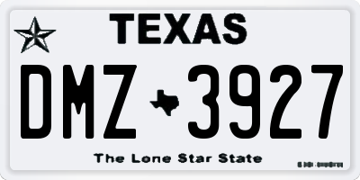 TX license plate DMZ3927