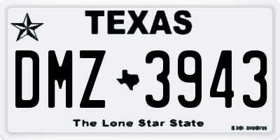 TX license plate DMZ3943