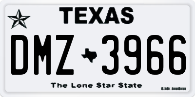 TX license plate DMZ3966