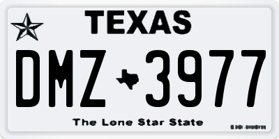 TX license plate DMZ3977