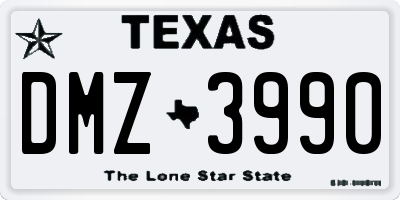 TX license plate DMZ3990