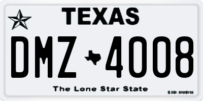 TX license plate DMZ4008