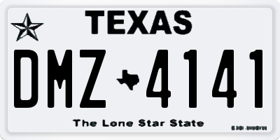 TX license plate DMZ4141