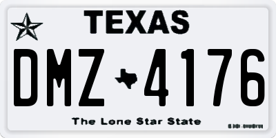 TX license plate DMZ4176