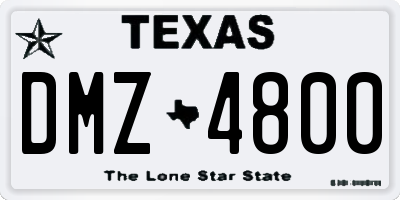 TX license plate DMZ4800